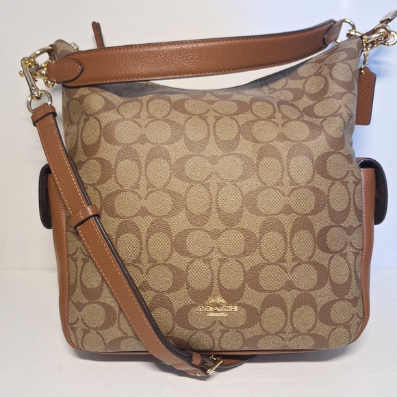Coach Handbags - Coach Monogram Hobo Shoulder Bag in Brown/Tan